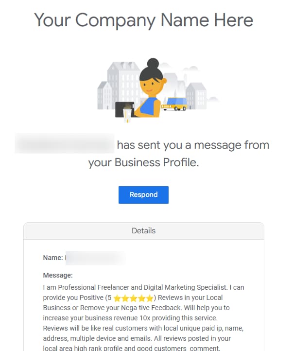 Identifying scammy Google Business Profile messages