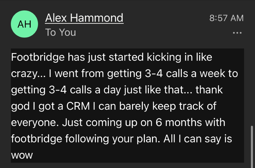 Email testimonial successful online marketing services