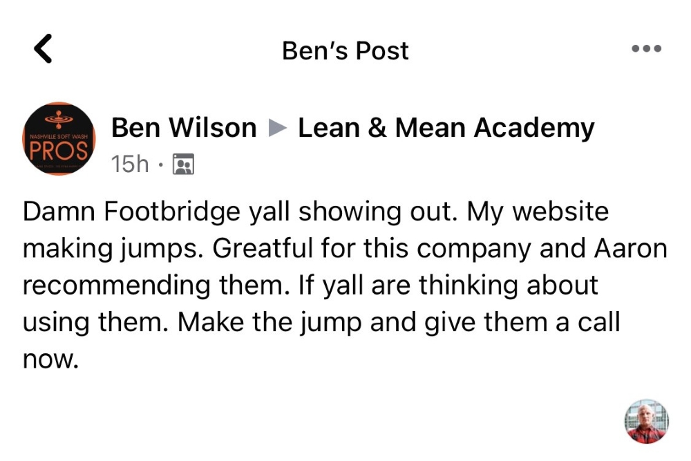 Facebook review pressure washing website company