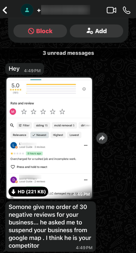 Extortion screenshot