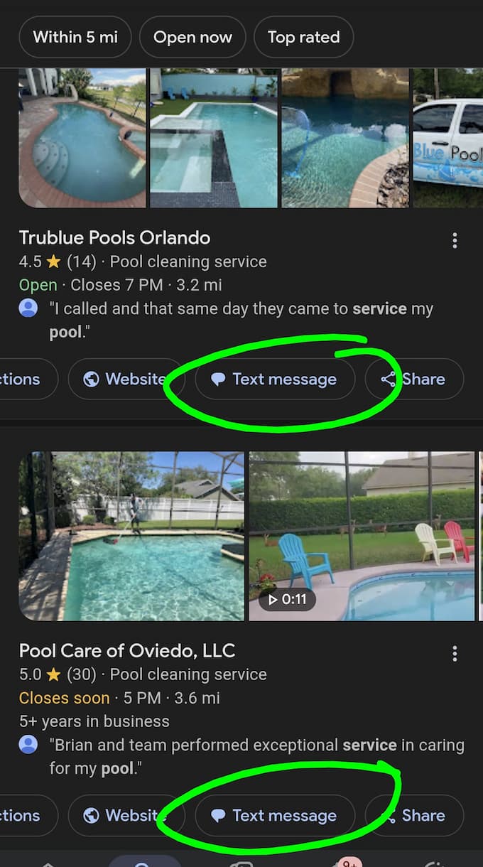 text message google maps in the wild