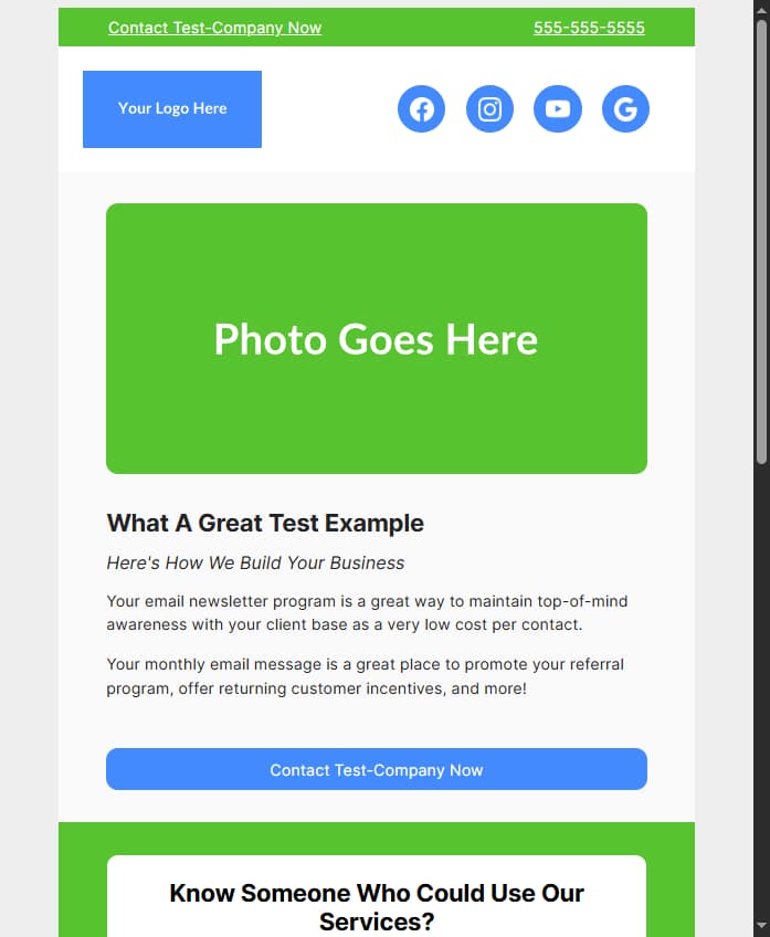 The Social - Email newsletter example